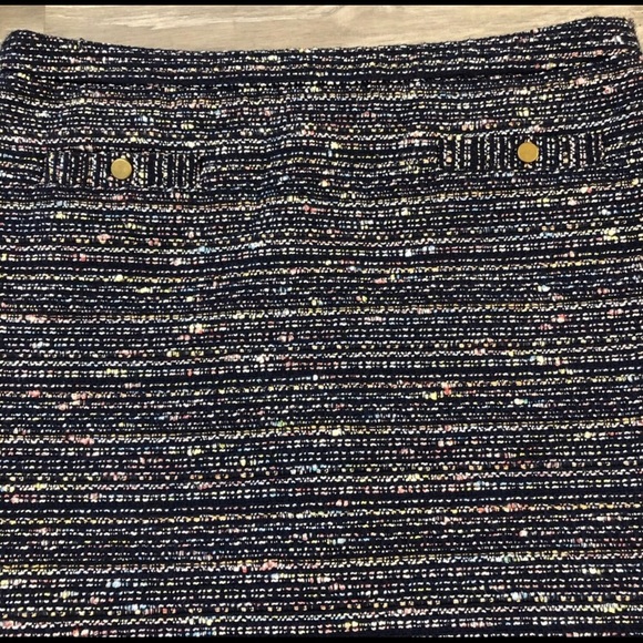 Ann Taylor Loft Navy Tweed Mini Skirt - Picture 3 of 8
